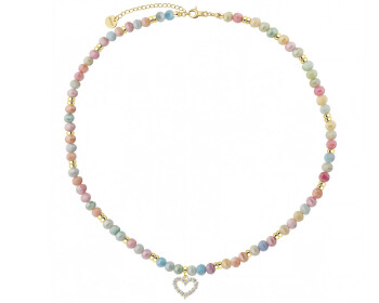 Gold-Plated Brass Necklace with Cubic Zirconia