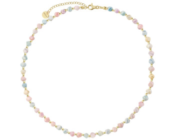 Gold-Plated Brass Necklace with Glass