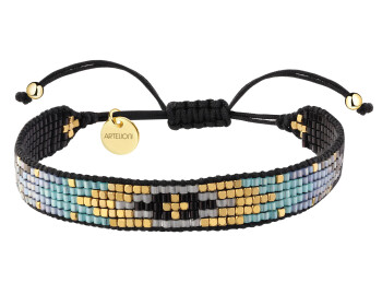 Stainless Steel Bracelet with Glass