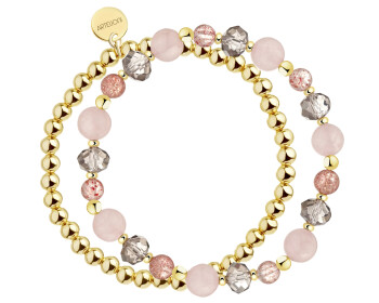 Gold-Plated Brass Bracelet with Quartz
