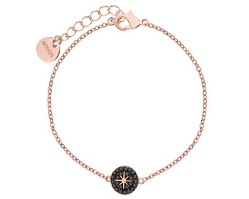 Gold-Plated Brass Bracelet with Crystal
