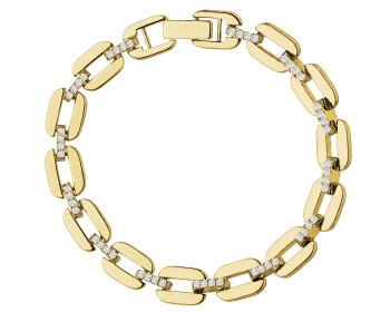 Gold-Plated Brass Bracelet with Cubic Zirconia