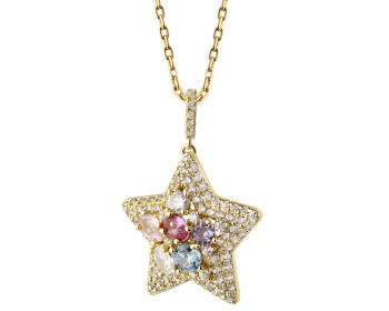 Gold-Plated Brass Necklace with Cubic Zirconia