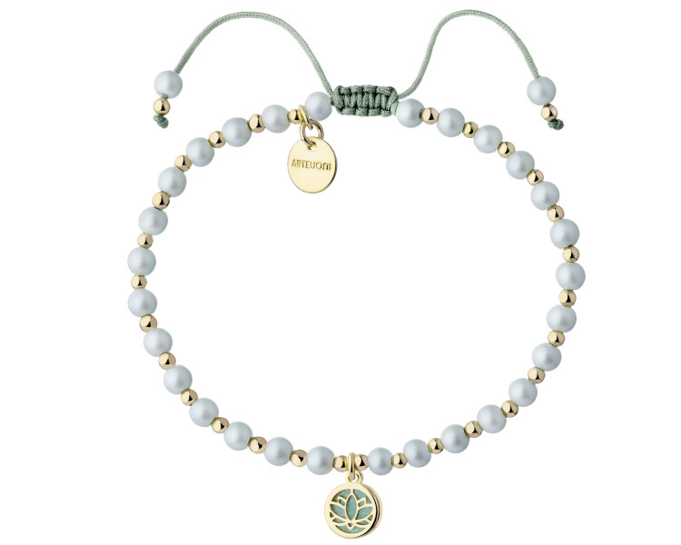 Gold-Plated Brass Bracelet with Synthetic Pearl