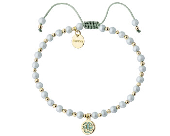 Gold-Plated Brass Bracelet with Synthetic Pearl