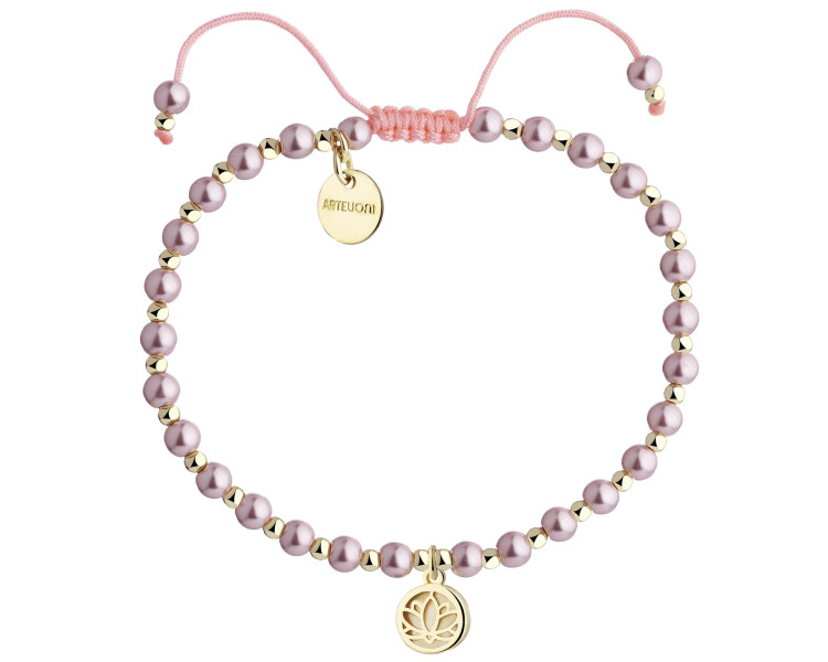 Gold-Plated Brass Bracelet with Synthetic Pearl