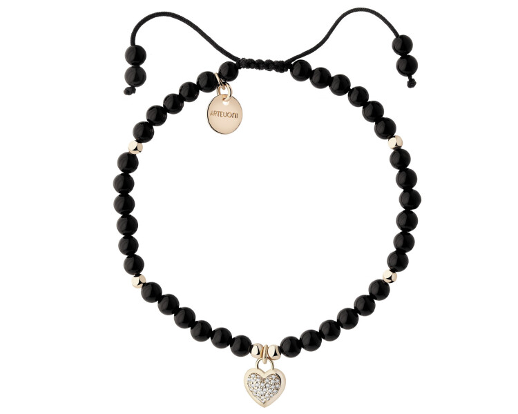 Gold-Plated Brass Bracelet with Agate