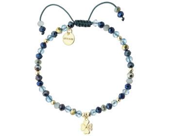 Gold-Plated Brass Bracelet with Glass