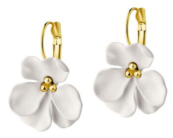 Gold-Plated Brass, Polyurethane Dangling Earring 