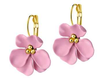 Gold-Plated Brass, Polyurethane Dangling Earring 