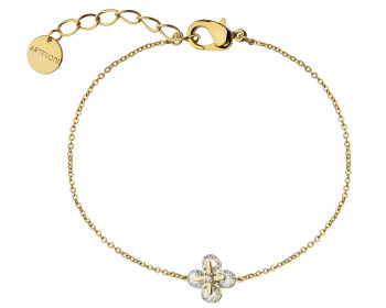 Gold-Plated Brass Bracelet with Cubic Zirconia
