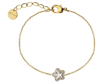 Gold-Plated Brass Bracelet with Cubic Zirconia
