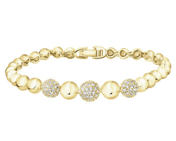 Gold-Plated Brass Bracelet with Cubic Zirconia