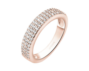 Gold-Plated Brass Ring with Cubic Zirconia