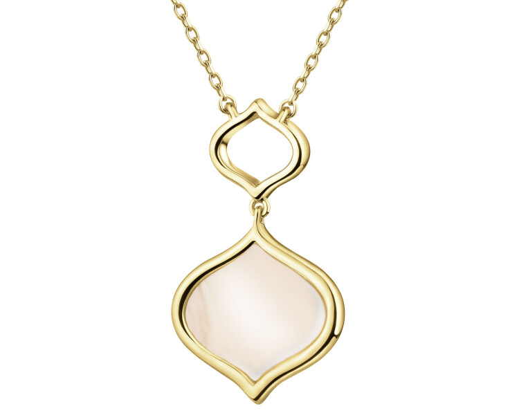 Gold-Plated Brass Necklace with Mother Of Pearl