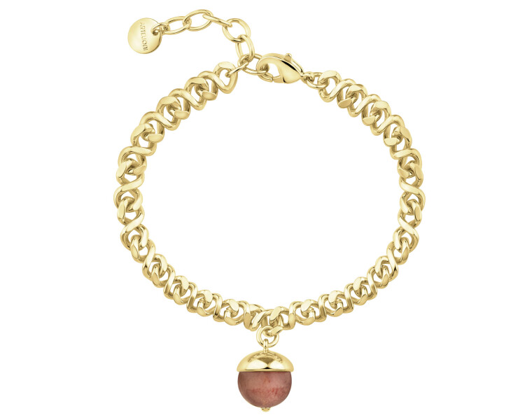 Gold-Plated Brass Bracelet with Quartz
