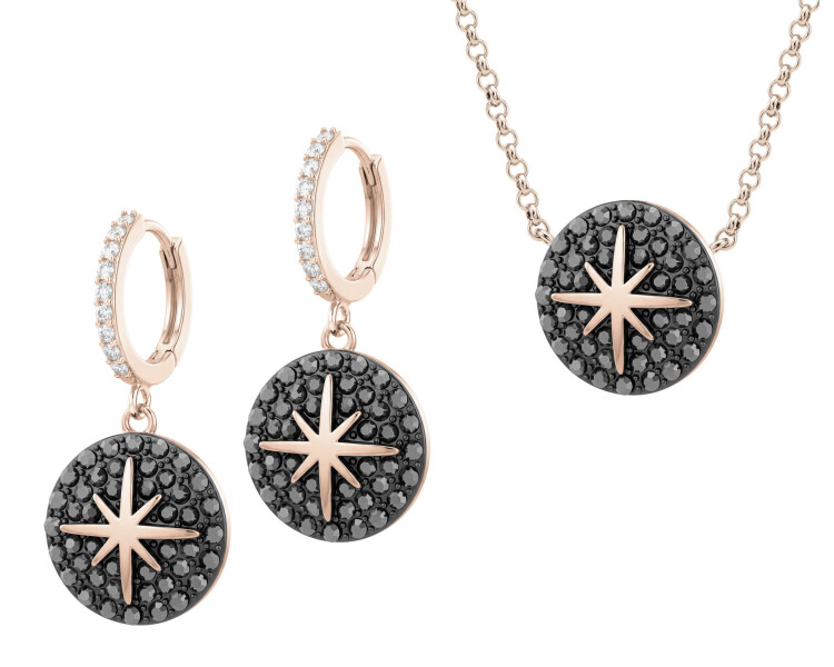Gold-Plated Brass Set with Cubic Zirconia